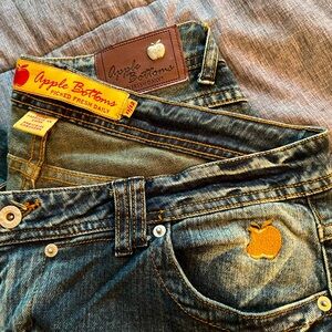 Apple Bottoms Jeans Denim Capris Y2K Vtg Sz 11/12